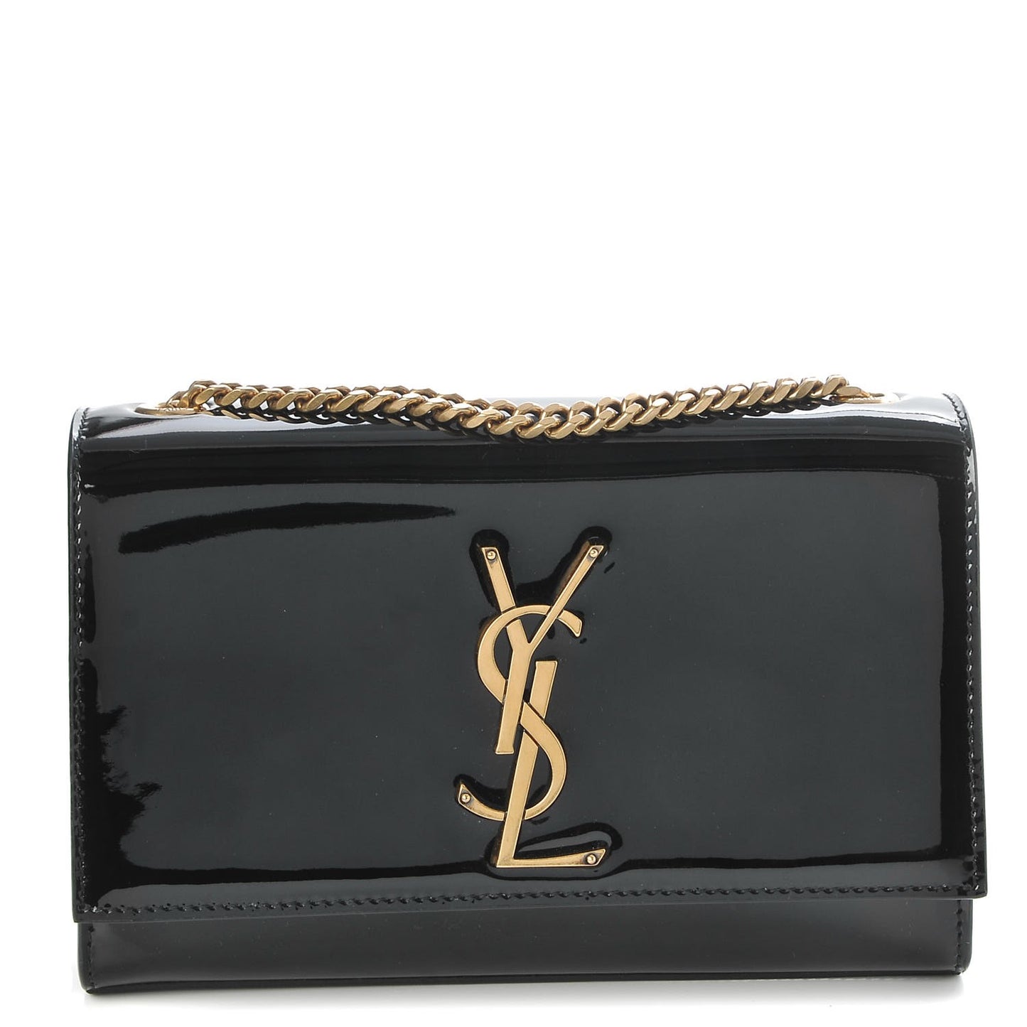 Patent Small Monogram Kate Satchel Black