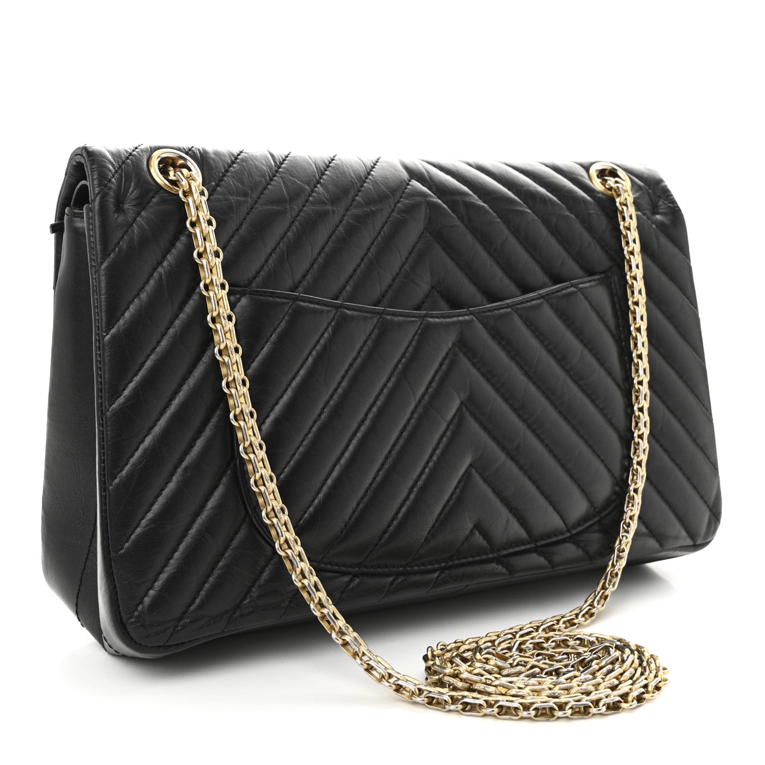 Chanel Aged Calfskin Chevron Quilted 2.55 Reissue 226 Flap Black 3 of 10