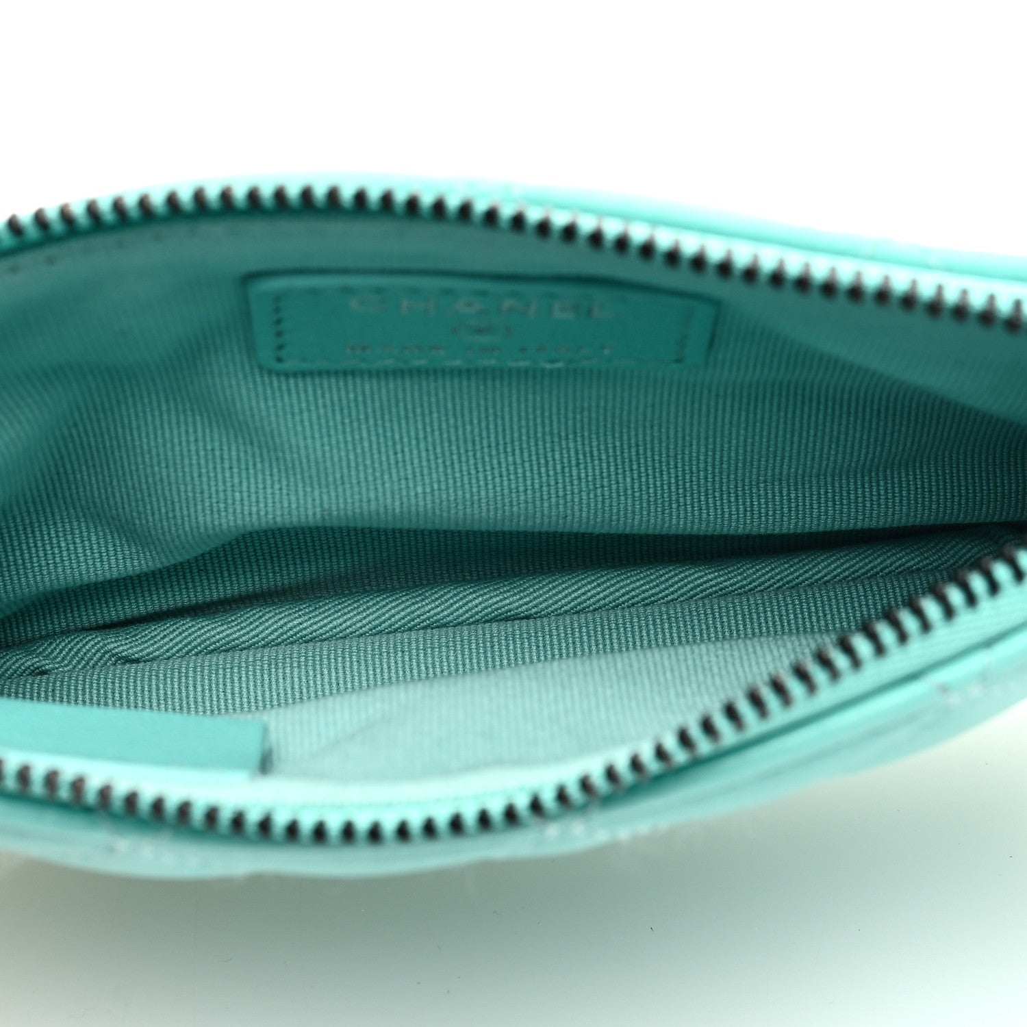 Chanel Lambskin Quilted Small Cosmetic Case Turquoise 5 of 12