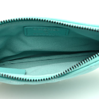 Chanel Lambskin Quilted Small Cosmetic Case Turquoise 5 of 12