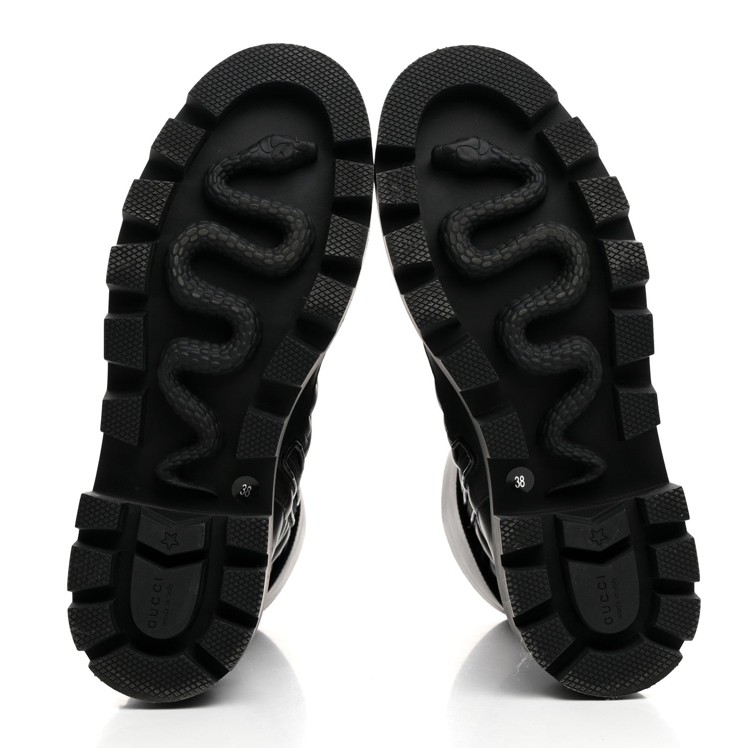 Gucci Nappa Frances GG Matelasse Platform Combat Boots 38 Black 5 of 9