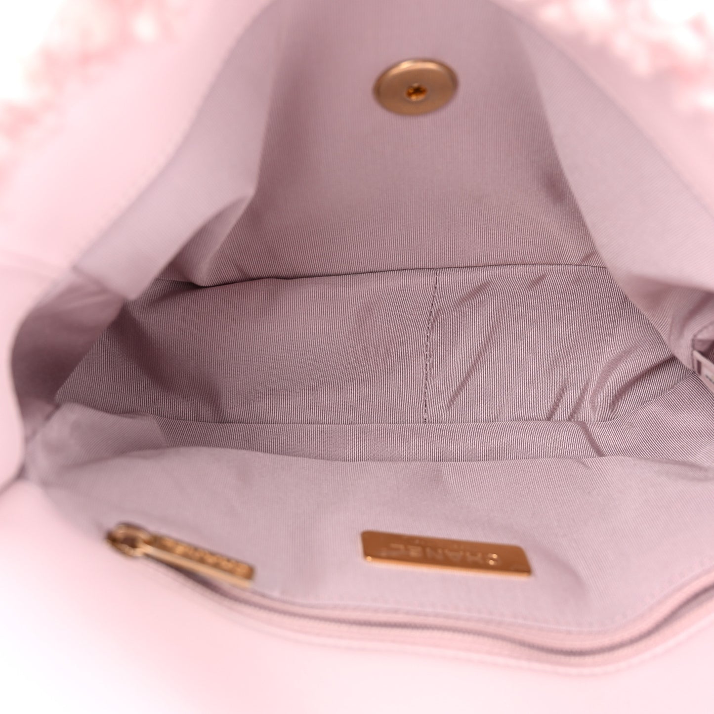 Shearling Sheepskin Medium Chanel 19 Flap Light Pink