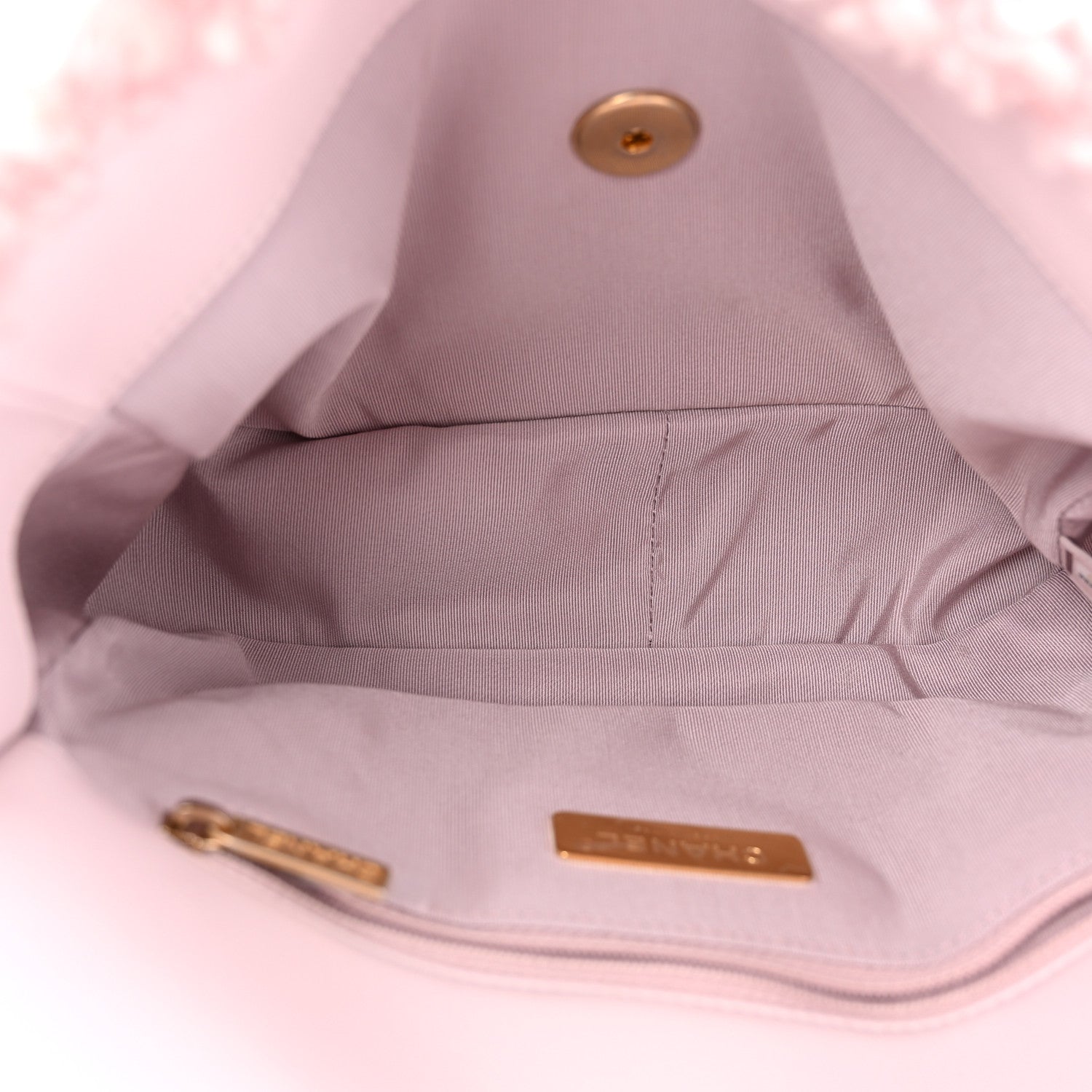 Chanel Shearling Sheepskin Medium Chanel 19 Flap Light Pink 5 of 11