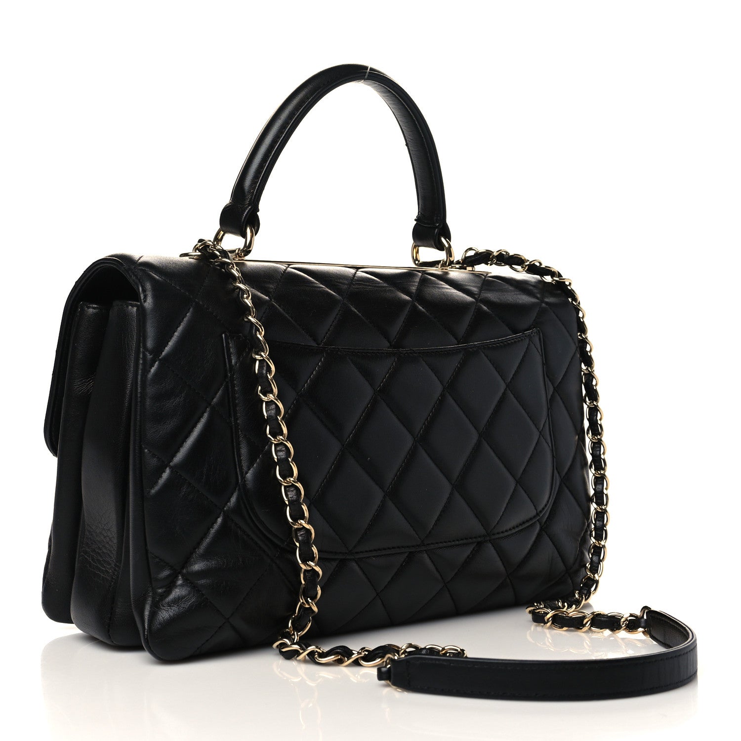 Chanel Lambskin Quilted Medium Trendy CC Flap Dual Handle Bag Black 3 of 8