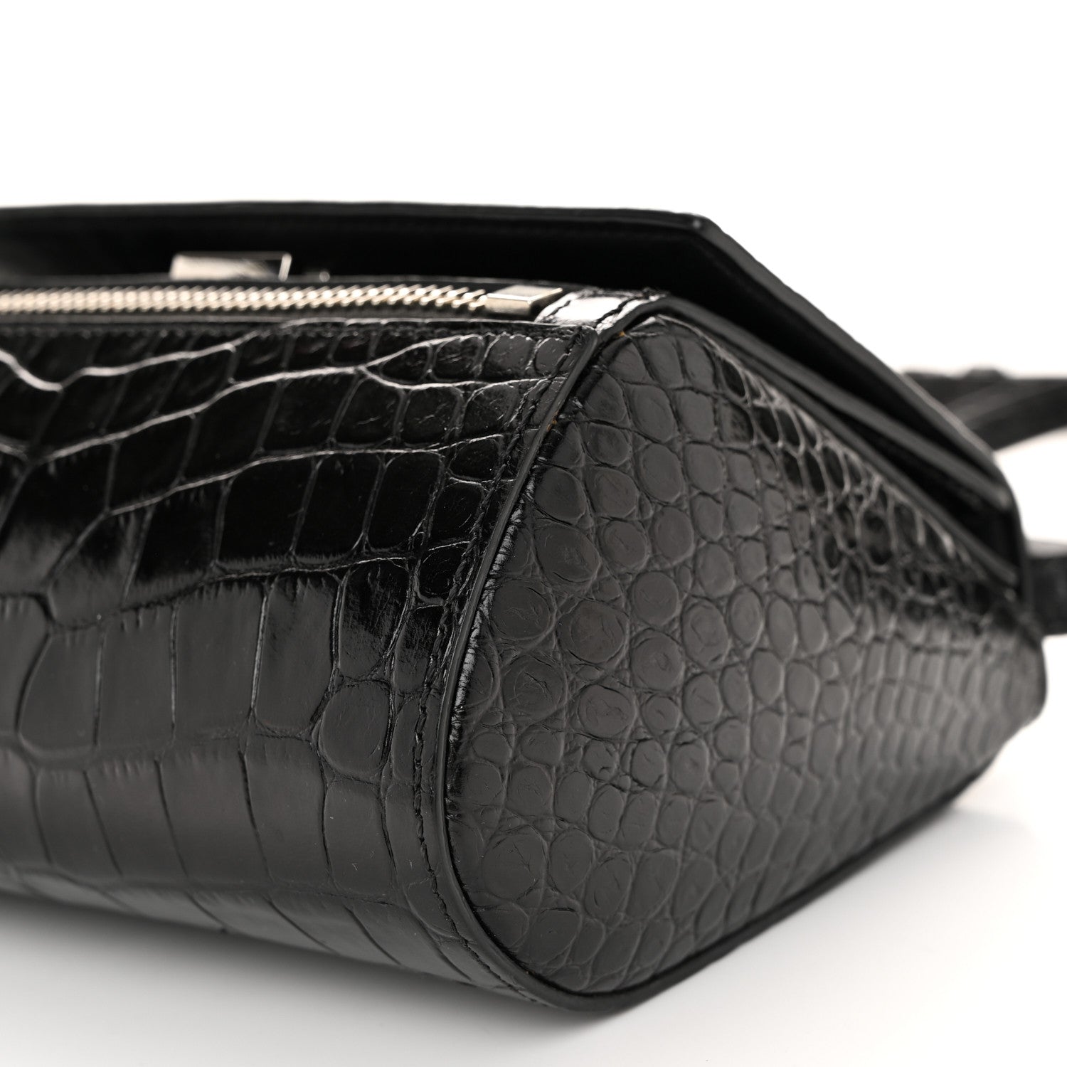 Givenchy Calfskin Crocodile Embossed Mini Pandora Box Crossbody Bag Black 10 of 10