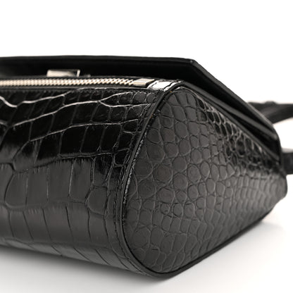 Givenchy Calfskin Crocodile Embossed Mini Pandora Box Crossbody Bag Black 10 of 10