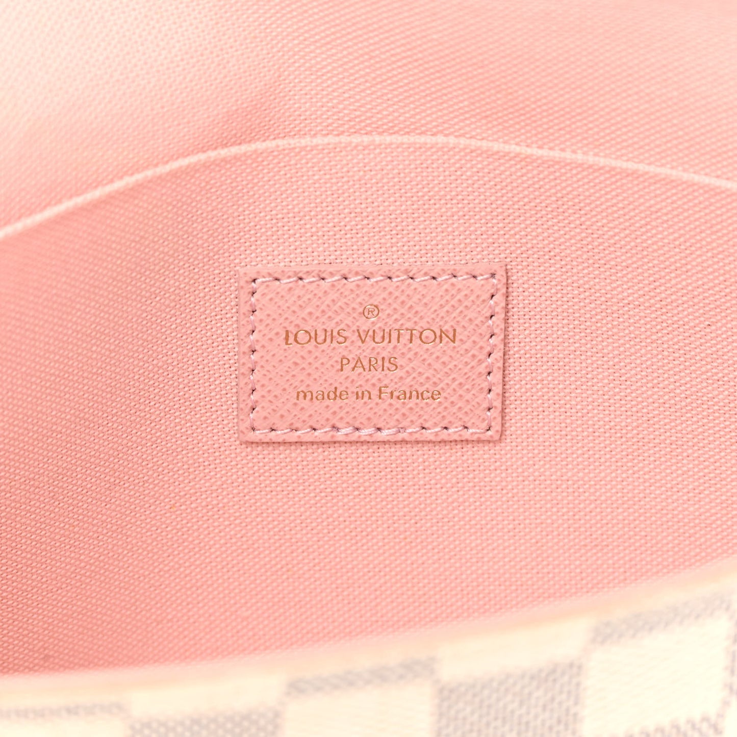 Damier Azur Pochette Felicie Chain Wallet Rose Ballerine