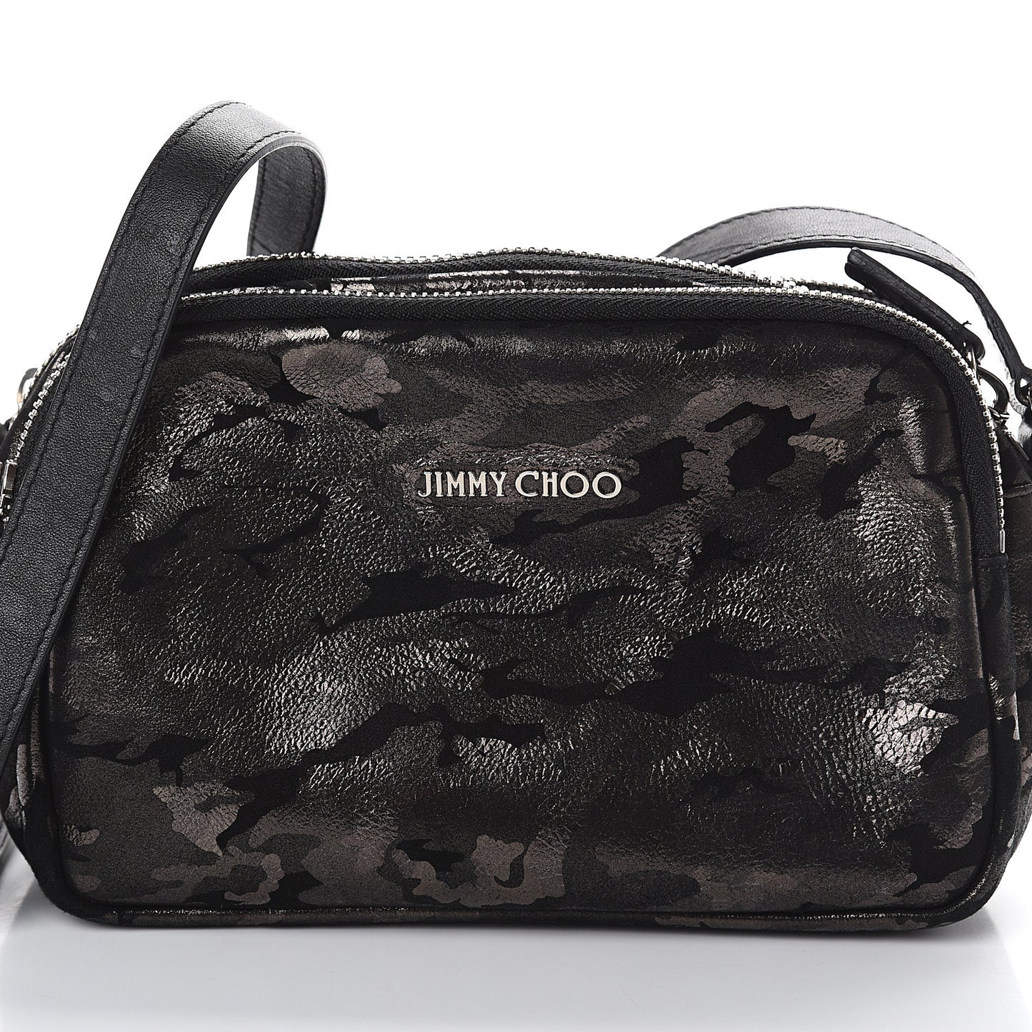 Metallic Nappa Camo Opal Crossbody Bag Black Gunmetal