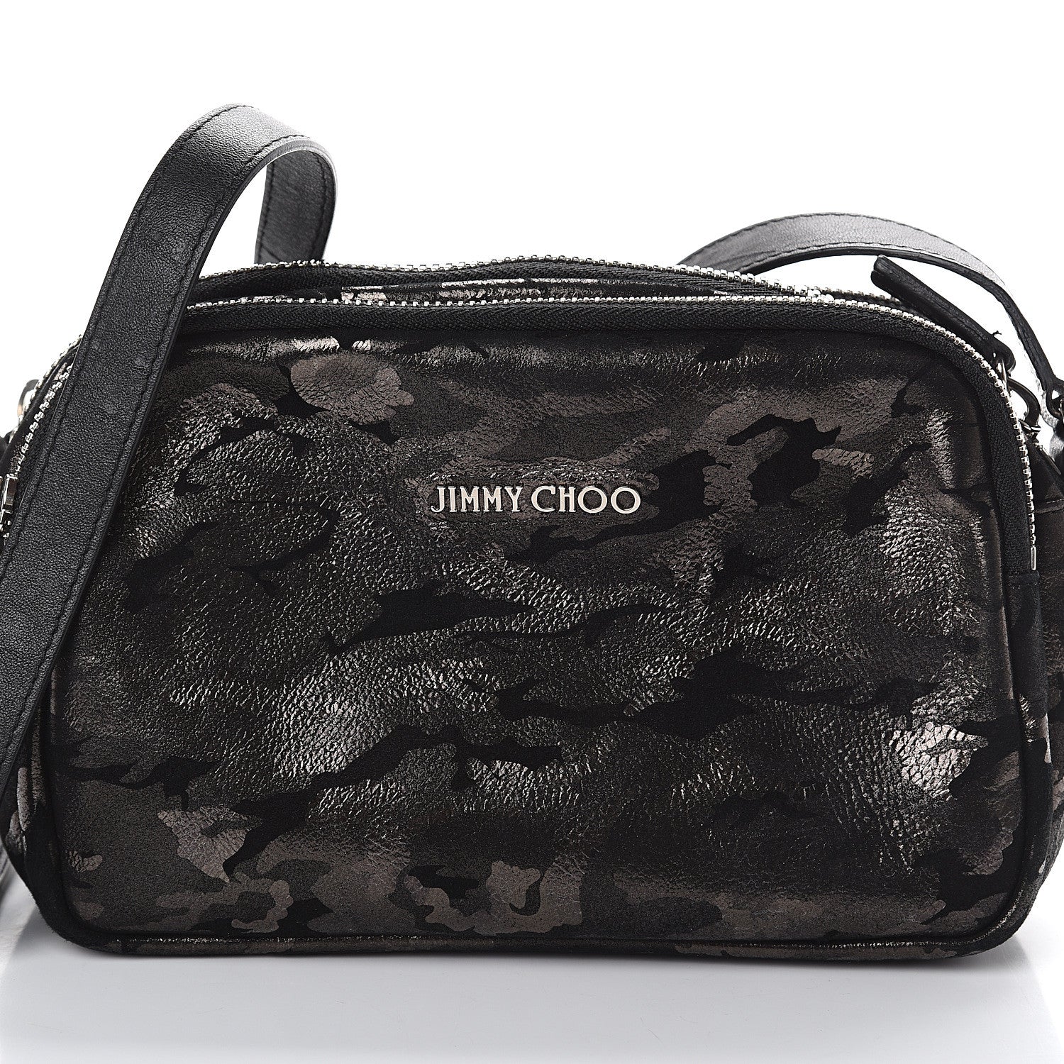 Jimmy Choo Metallic Nappa Camo Opal Crossbody Bag Black Gunmetal 8 of 10