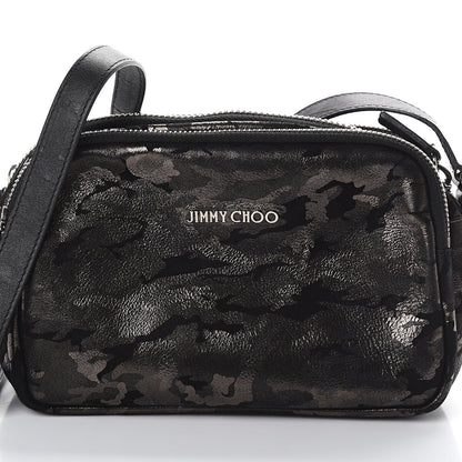 Jimmy Choo Metallic Nappa Camo Opal Crossbody Bag Black Gunmetal 8 of 10