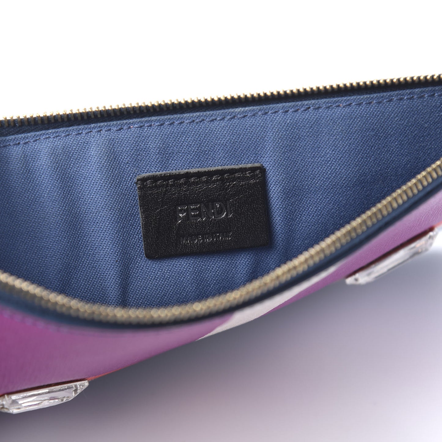 Vitello Elite Crystal Eye Monster Zip Pouch Cobalt Multicolor