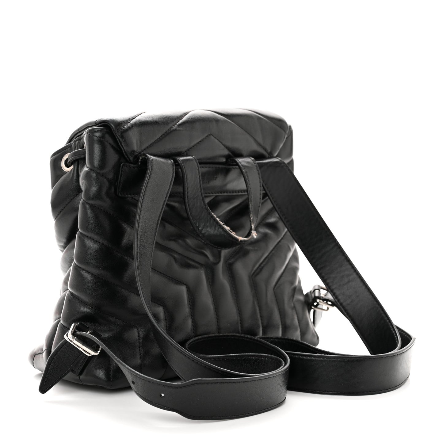 Calfskin Y Quilted Monogram Small Loulou Backpack Black