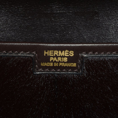 Hermes Box Pony Hair Jige Elan 29 Clutch Chocolate 6 of 7