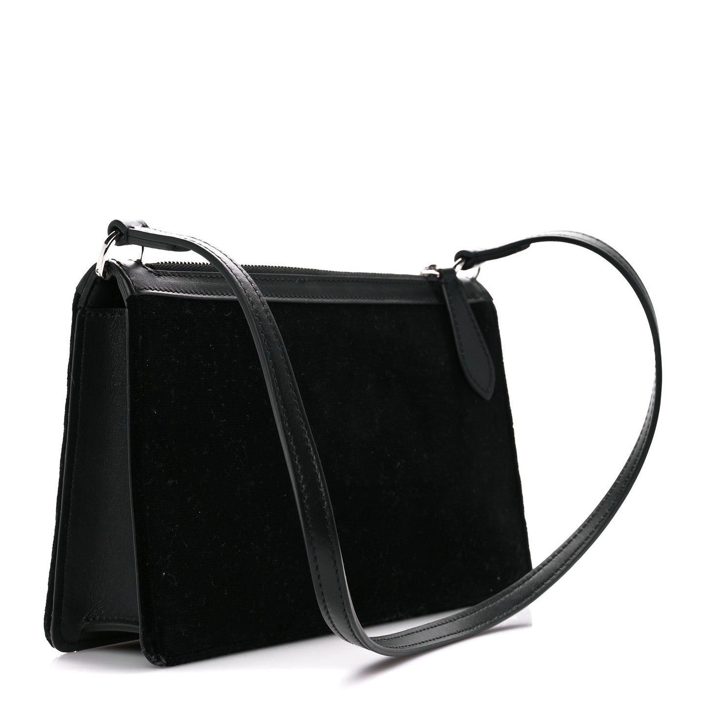 Velvet Crystal TB Equestrian Knight Shoulder Bag Black