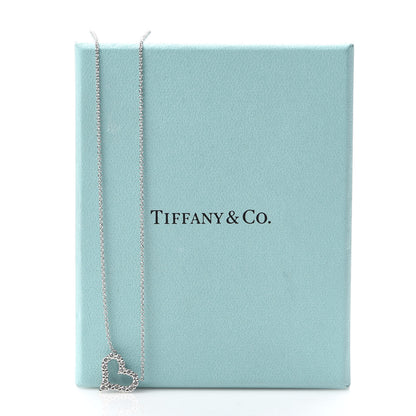 Tiffany Platinum Diamond Mini Heart Pendant Necklace 6 of 6