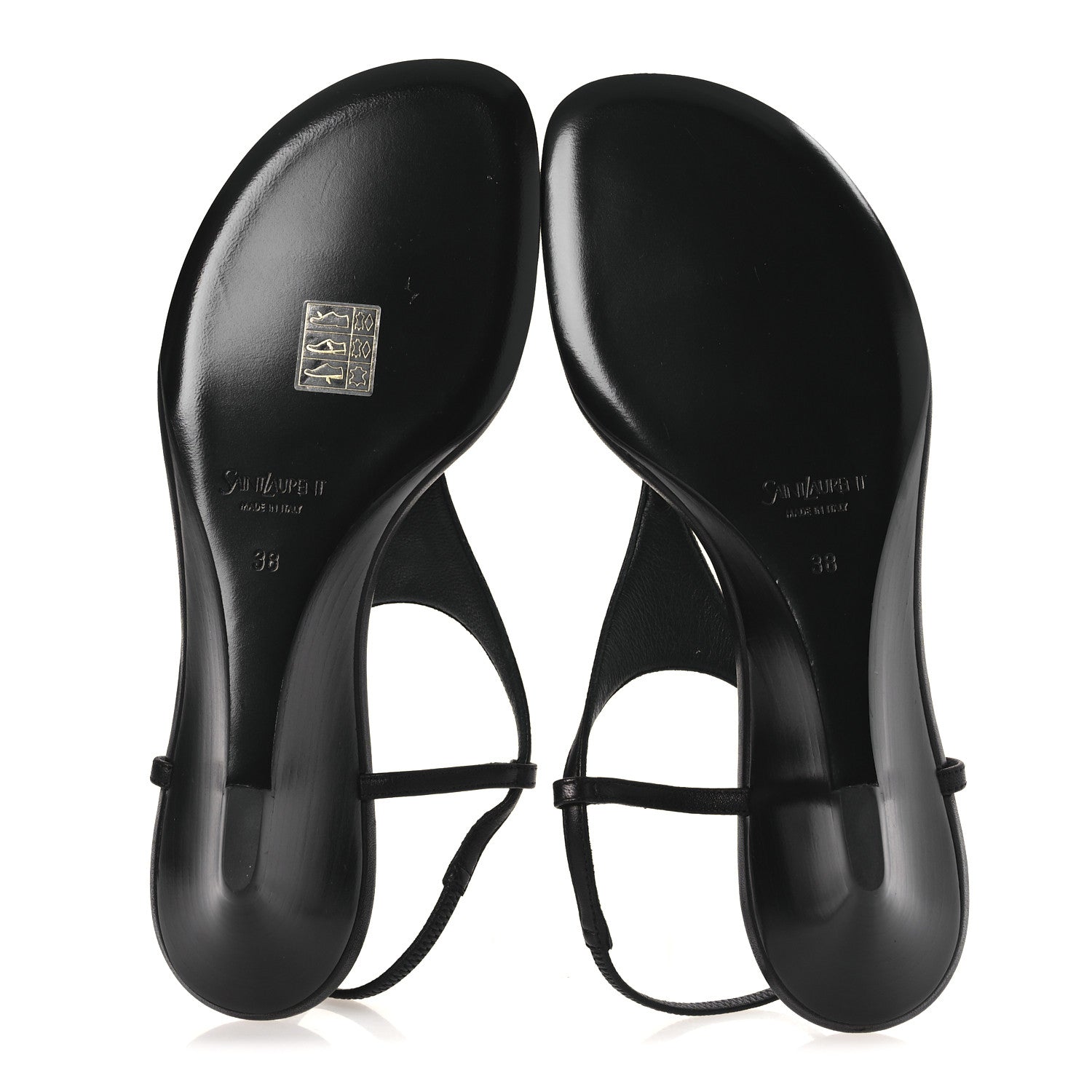 Saint Laurent Smooth Calfskin Cassandra Monogram Sandals 38 Black 14 of 22