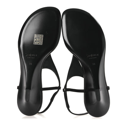 Saint Laurent Smooth Calfskin Cassandra Monogram Sandals 38 Black 14 of 22