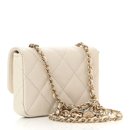 Chanel Caviar Quilted Mini Chain Belt Bag White 3 of 12