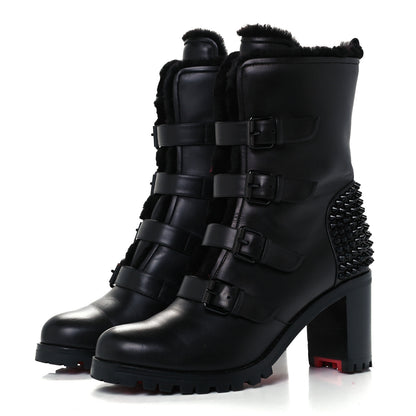 Christian Louboutin Calfskin Shearling Glorymount 70 Boots 39 Black 3 of 10