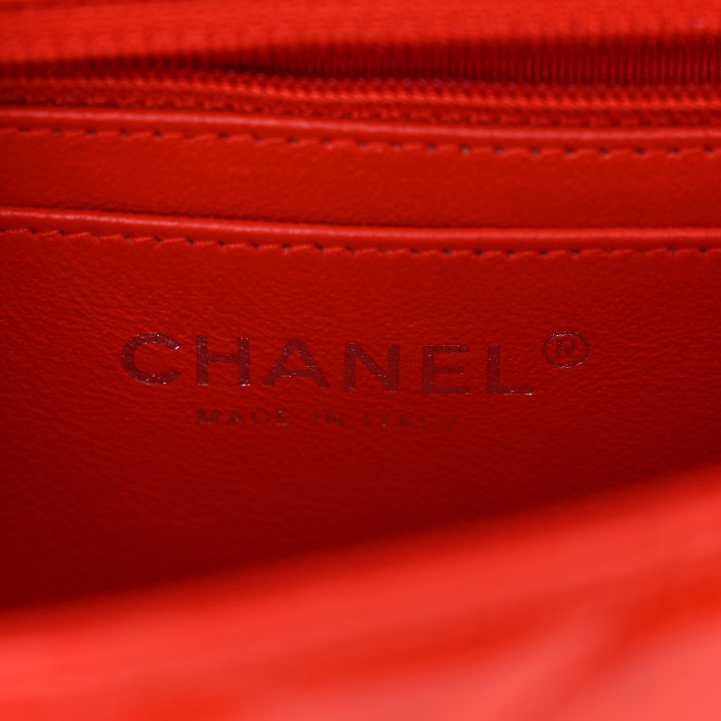 Patent Calfskin Quilted Mini Rectangular Flap Red