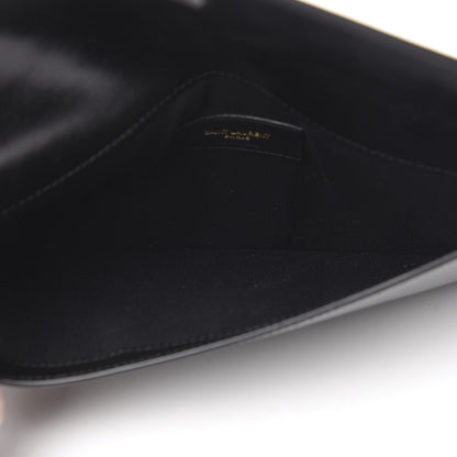 Saint Laurent Smooth Shiny Calfskin Monogram Uptown Pouch Black 5 of 9