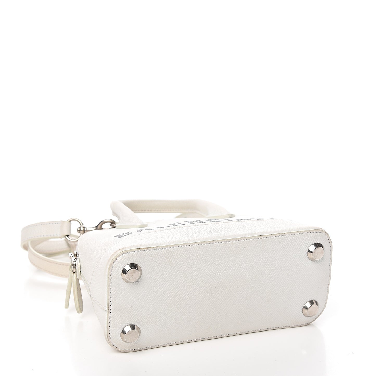 Grained Calfskin XXS Ville Top Handle Bag White Black