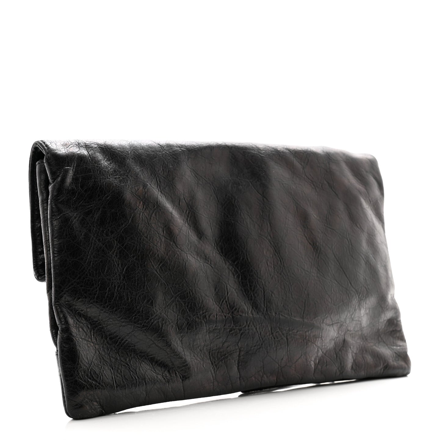 Agneau Classic Hardware Envelope Clutch Black