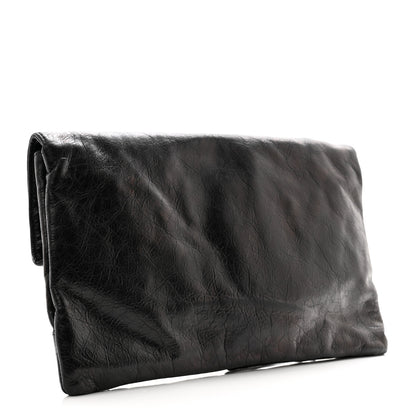 Balenciaga Agneau Classic Hardware Envelope Clutch Black 4 of 10