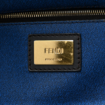 Fendi Zucca Spalmati Small Roll Tote Tobacco Blue 5 of 10