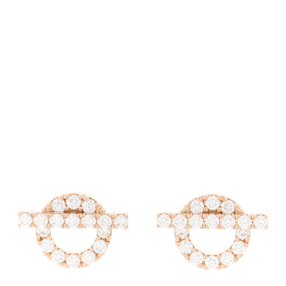 Hermes 18K Rose Gold Diamond Finesse Earrings 1 of 4