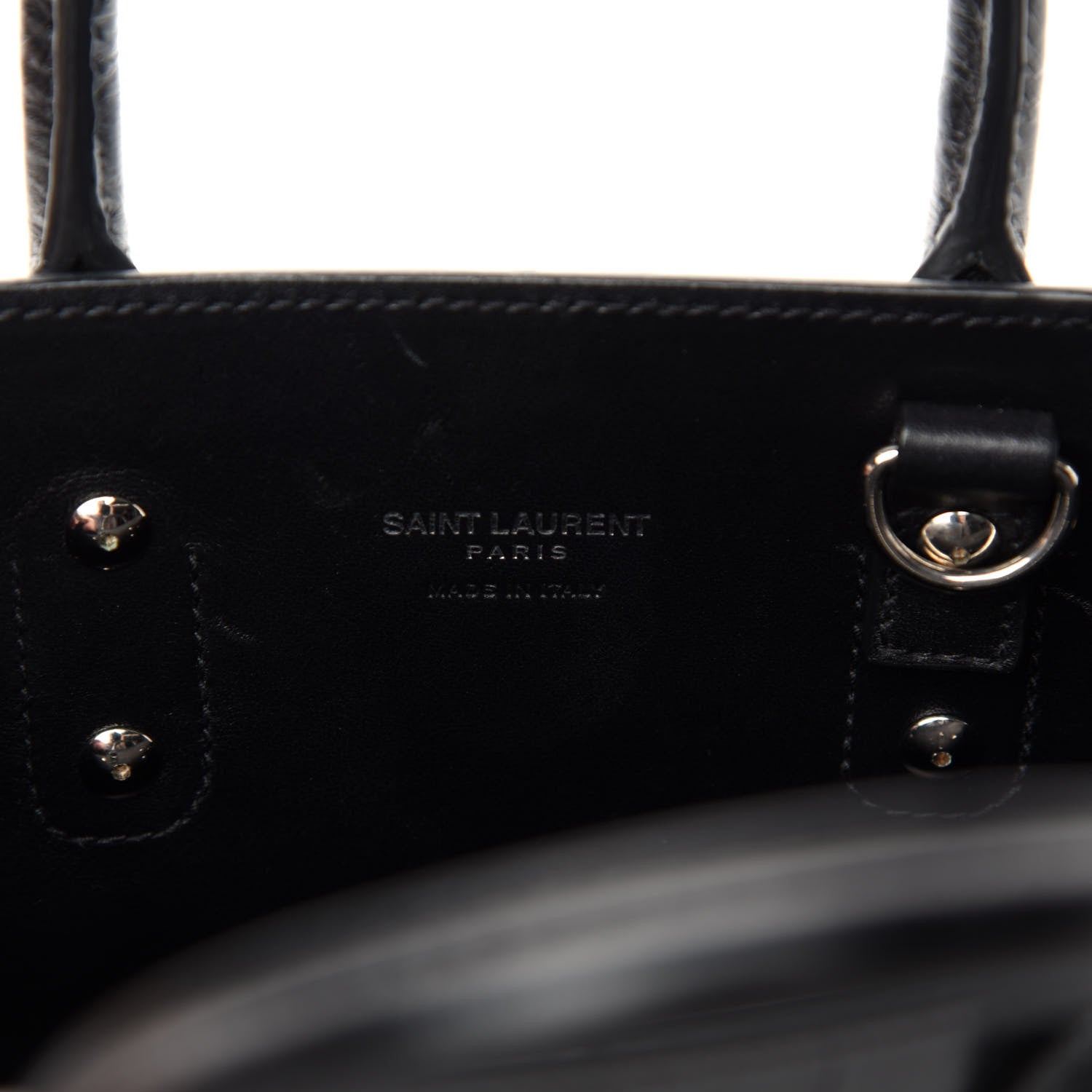 Saint Laurent Calfskin Crocodile Embossed Nano Sac De Jour Black 9 of 11