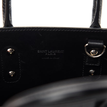 Saint Laurent Calfskin Crocodile Embossed Nano Sac De Jour Black 9 of 11