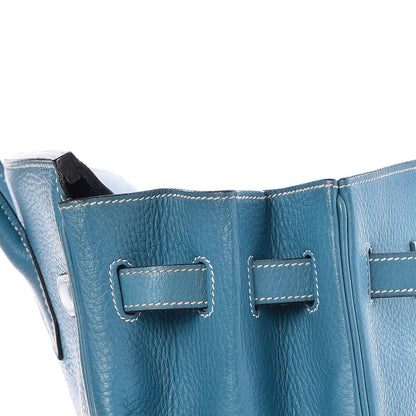 Hermes Taurillon Clemence Birkin 35 Blue Jean 25 of 33