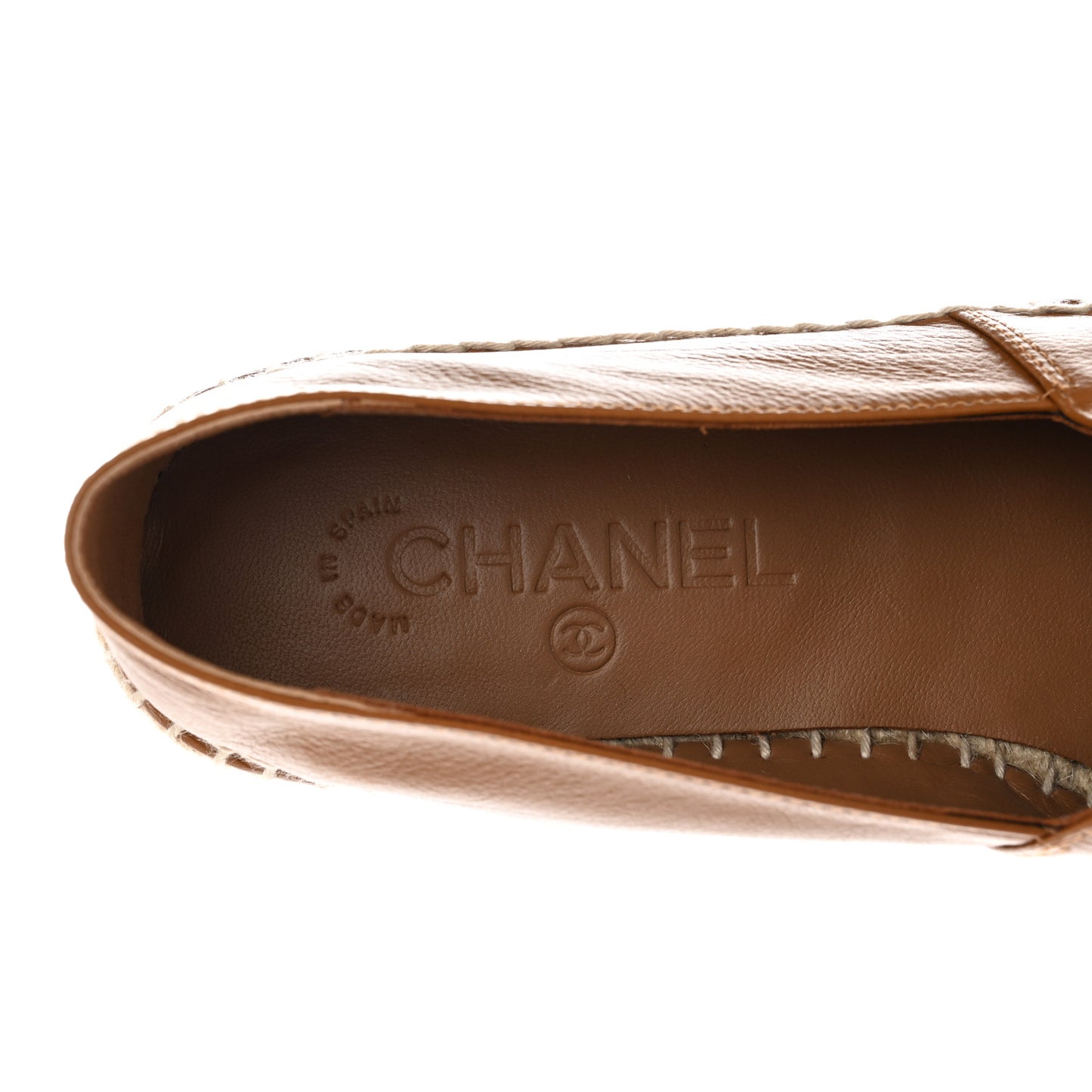 Lambskin CC Espadrilles 39 Light Brown