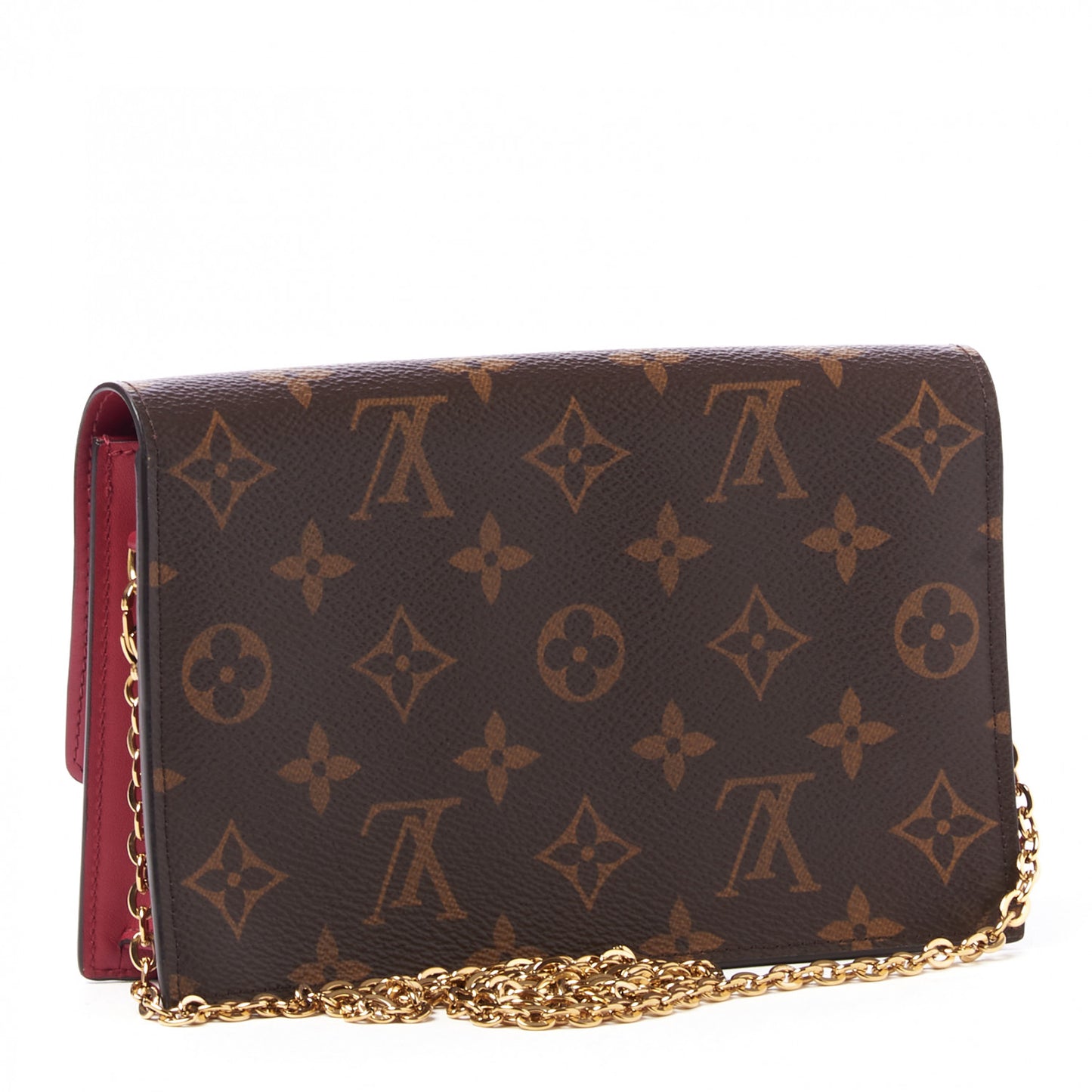 Monogram Flore Chain Wallet Fuchsia