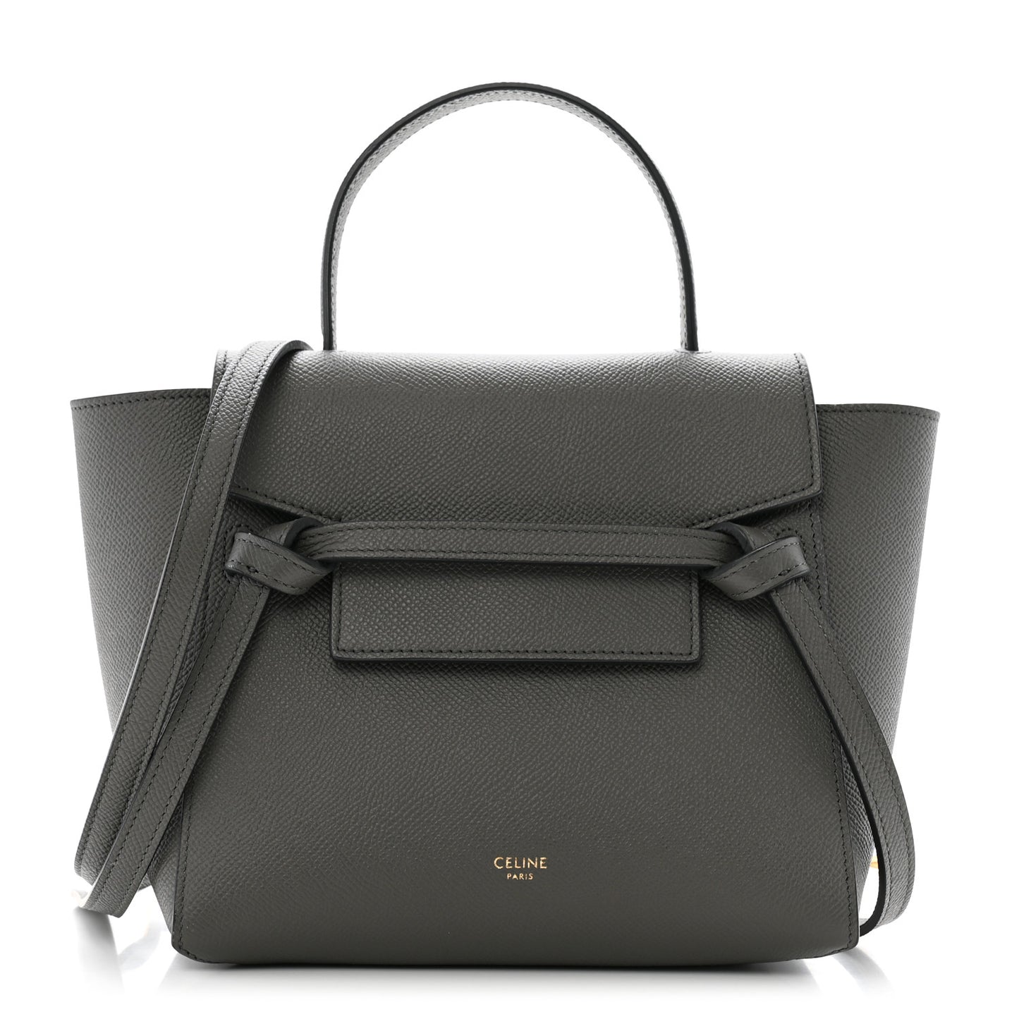 Grained Calfskin Nano Belt Bag Grey