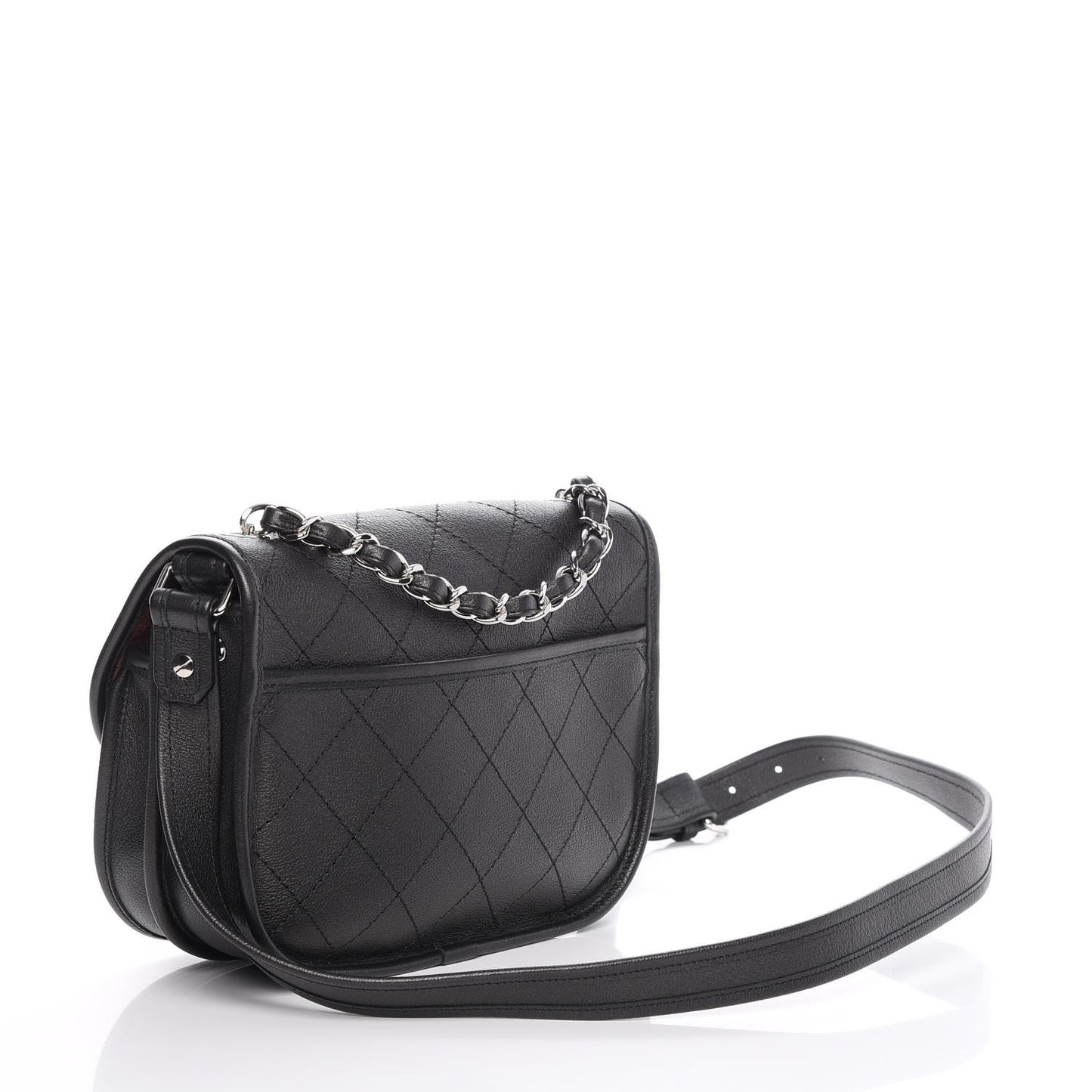 Calfskin Quilted Jungle Stroll Messenger Bag Black
