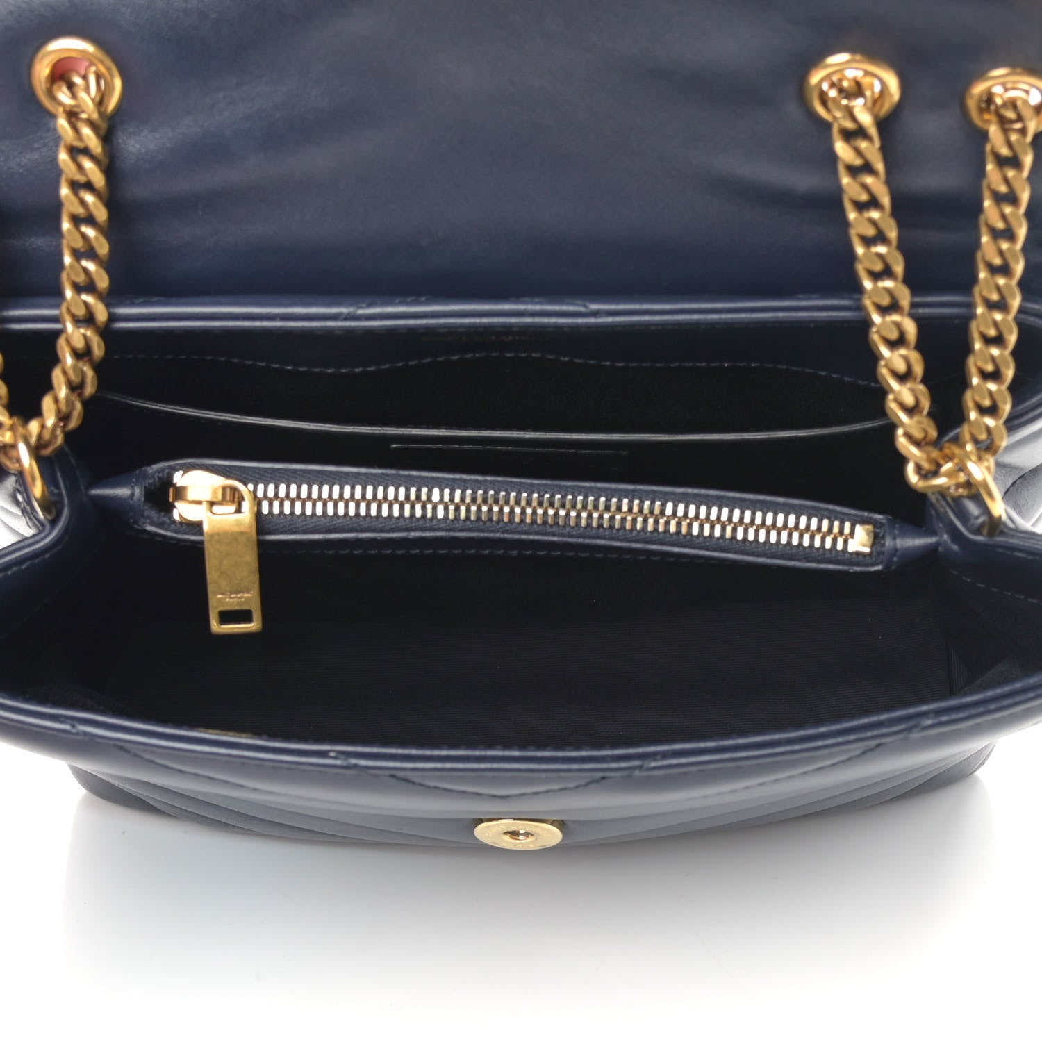 Saint Laurent Calfskin Y Quilted Monogram Small Loulou Chain Satchel Denim Brut 5 of 13
