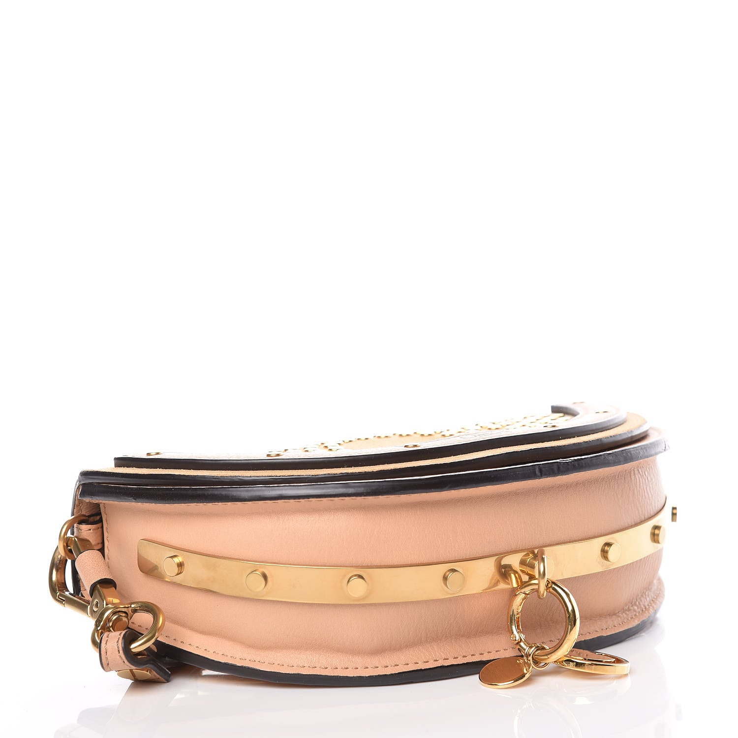 Chloe Suede Calfskin Constellation Studded Small Nile Bracelet Minaudiere Bag Blush Nude 4 of 10