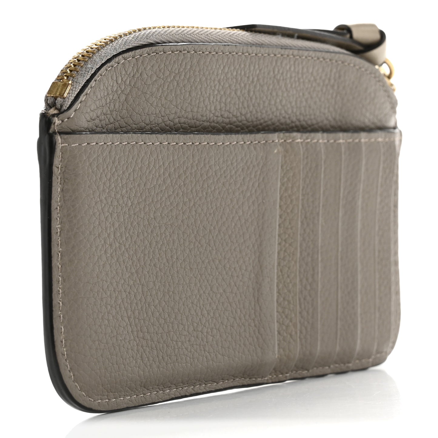 Grained Calfskin Purse Wallet Motty Grey