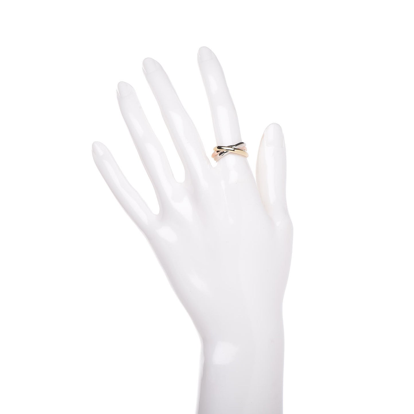 18K Pink Yellow White Gold Small Trinity Ring 52 6