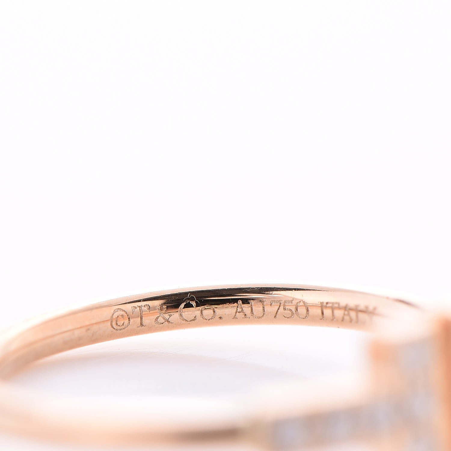 Tiffany 18K Yellow Gold Diamond T Wire Ring 50 5.5 4 of 6
