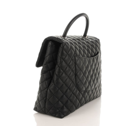 Chanel Caviar Quilted Large Coco Handle Flap Black 3 of 8