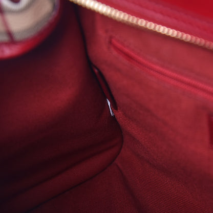 Burberry Haymarket Check Minford Portrait Tote Military Red 10 of 10