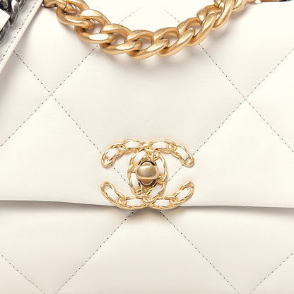 Chanel Goatskin Quilted Medium 19 Flap White 9 of 17