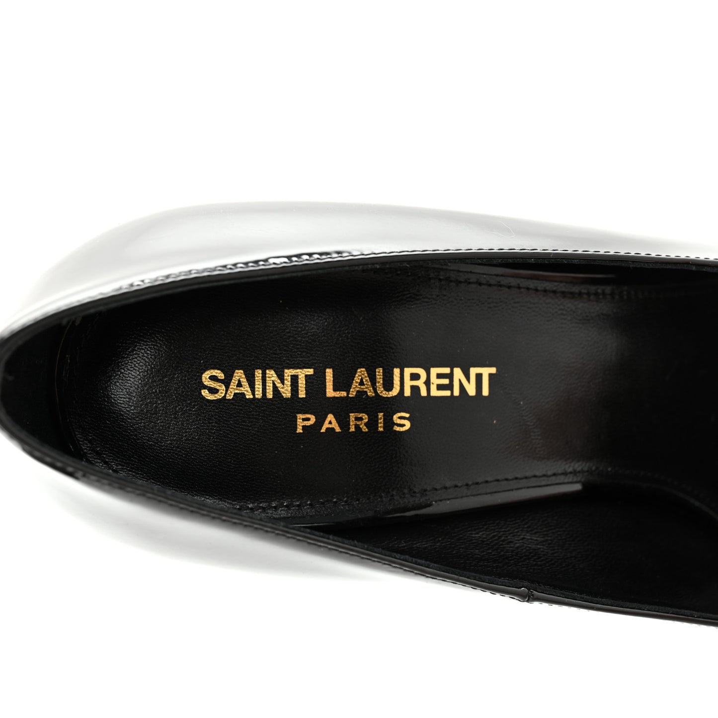 Patent Calfskin Opyum Pumps 39.5 Black Gold