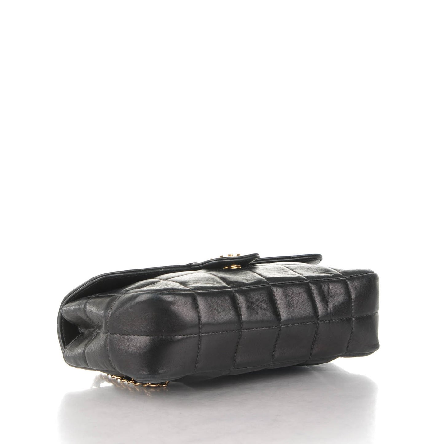 Lambskin Quilted Mini Chocolate Bar Flap Black