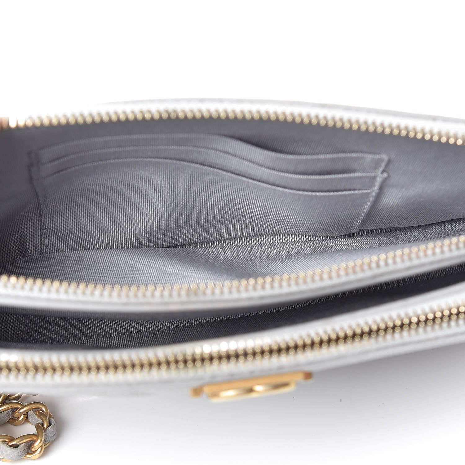 Chanel Caviar Quilted Small Boy Clutch With Chain Grey 6 of 14
