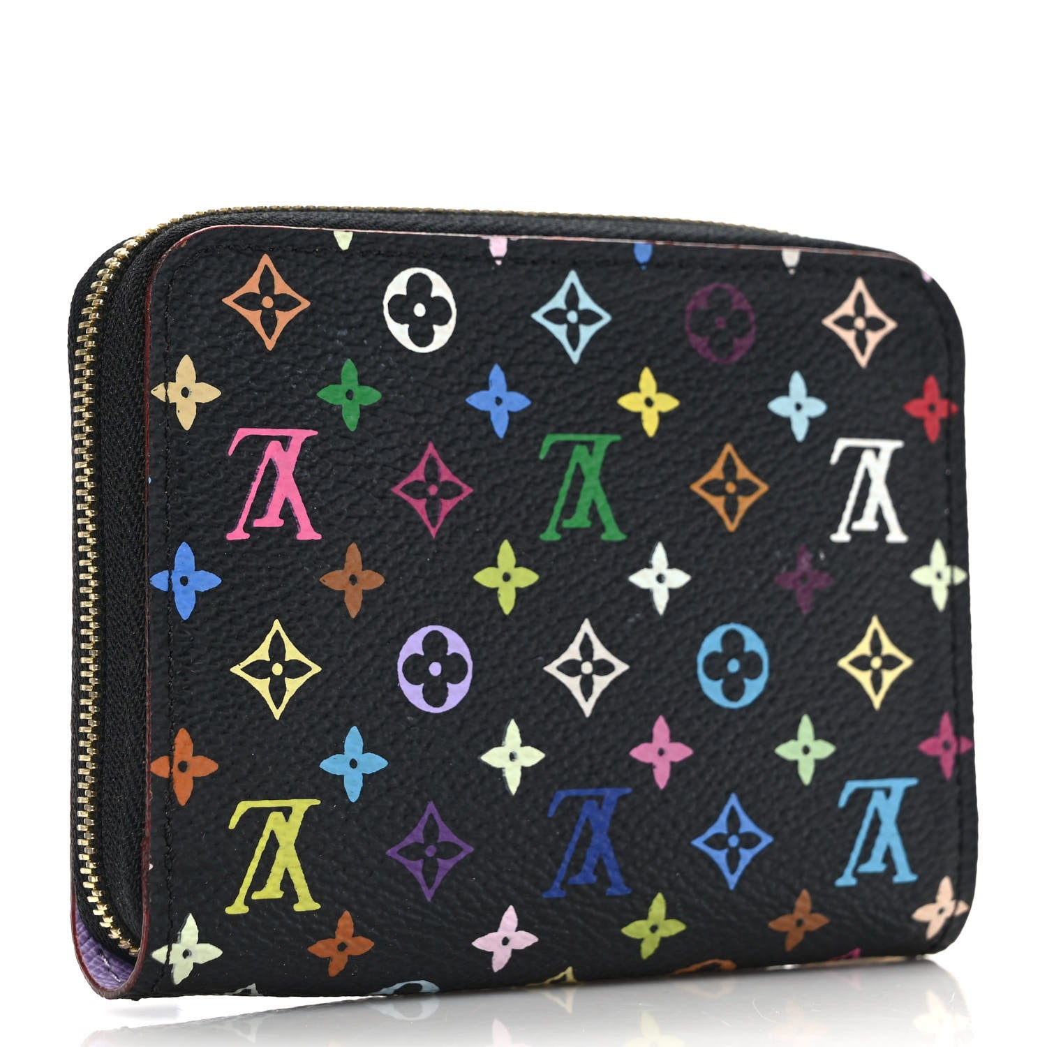 Louis Vuitton Monogram Multicolor Zippy Coin Purse Black Violet 3 of 6