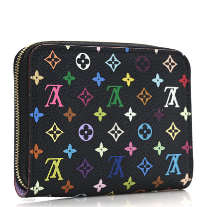 Louis Vuitton Monogram Multicolor Zippy Coin Purse Black Violet 3 of 6